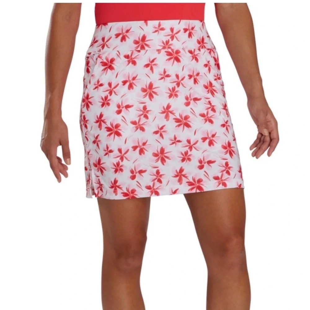 FootJoy Womens Floral Golf Skort Red Pink White Active Skirt Size Large